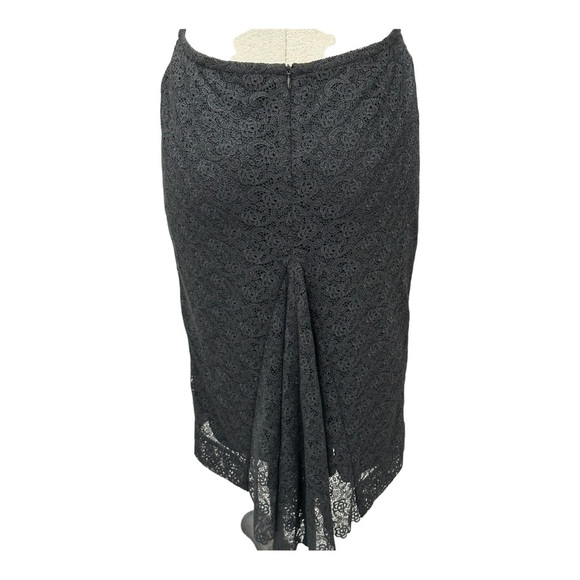 Aritzia Wolford black goth lace draped back pencil midi skirt - Picture 3 of 8